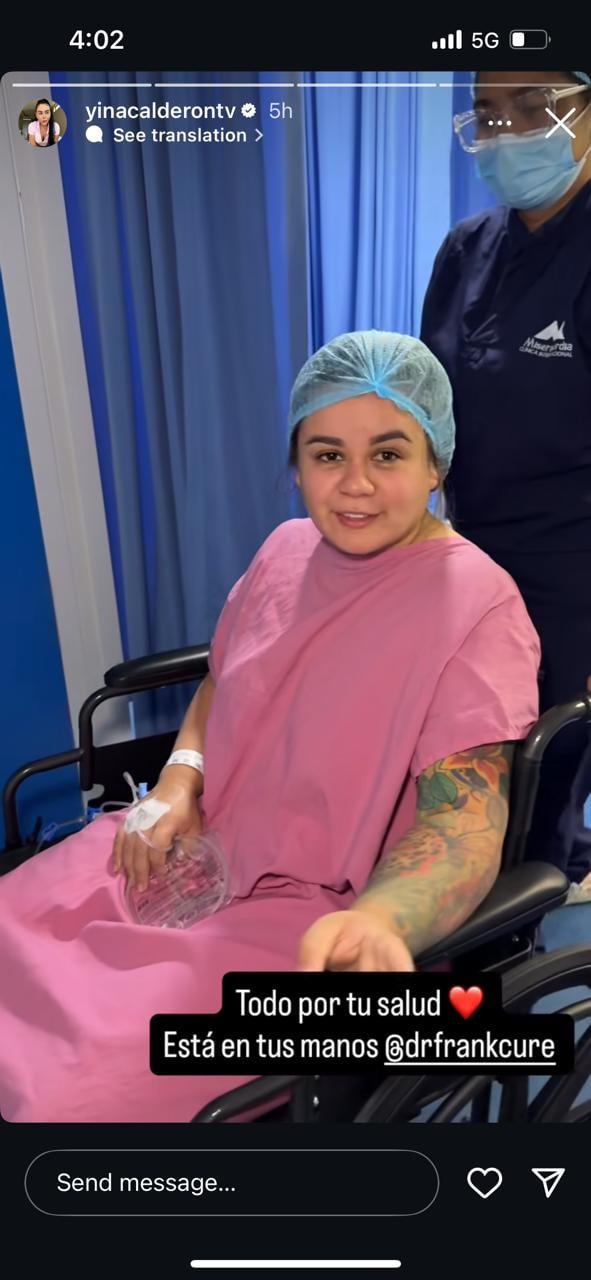 Leonela, hermana de Yina Calderón, se realizará un procedimiento quirúrgico.