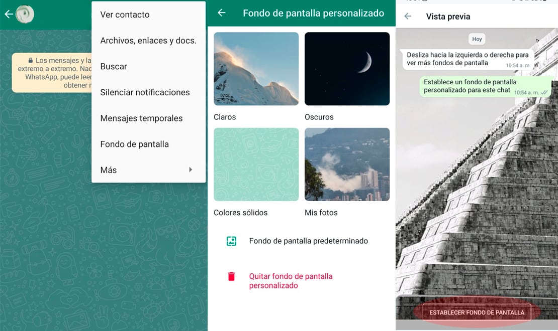 Fondos para los chats de WhatsApp.