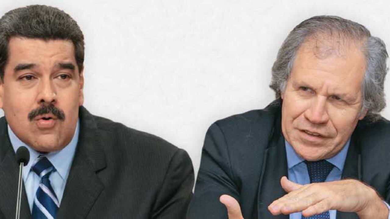 Nicolás Maduro y Luis Almagro.