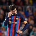 Gerard Piqué vistiendo la camiseta del F.C. Barcelona, club donde ganó todo a nivel nacional e internacional.