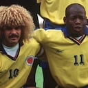 Carlos Valderrama y Faustino Asprilla en la Selección Colombia