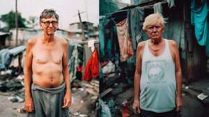 IA imagina a Bill Gates y Donald Trump si quedaran en la quiebra.