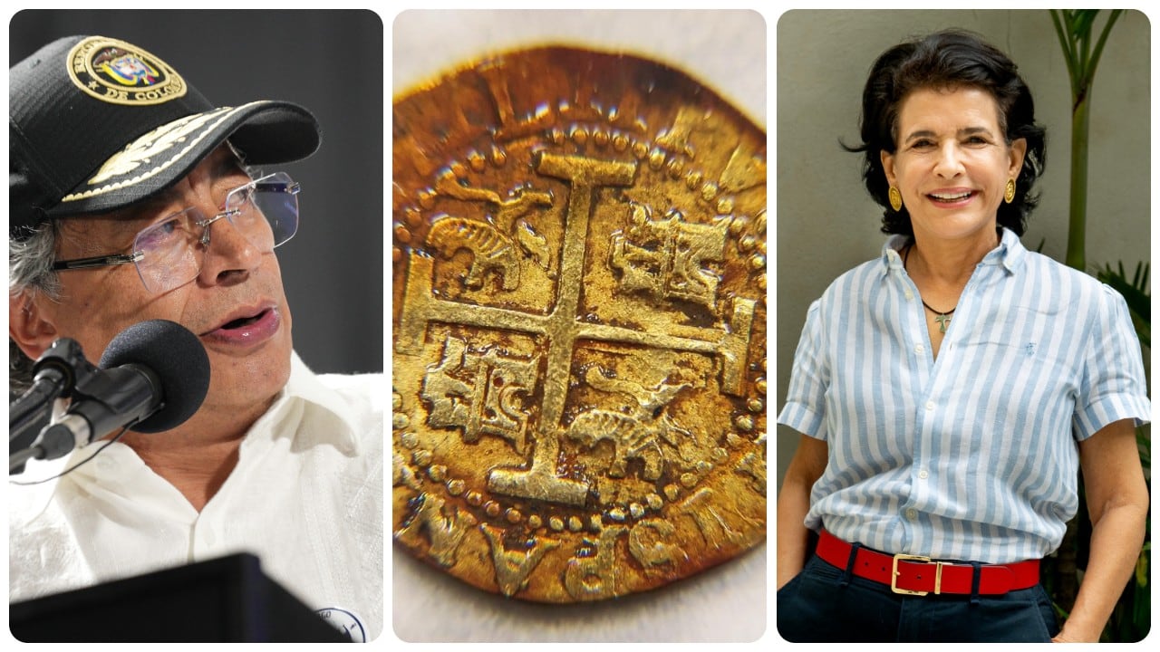 Gustavo Petro, Adelina Covo y uno de los hallazgos del Galeón San José.