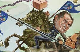 Óscar Iván Zuluaga y el Hacker. Montaron el mismo caballo durante las elecciones, hasta que el segundo se desplomó.