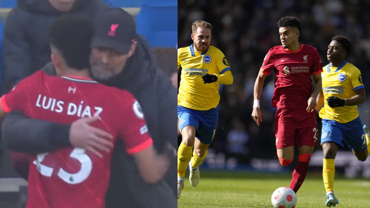 Luis Díaz. Foto: Captura de pantalla/Twitter @btsportfootball//AP/Kirsty Wigglesworth