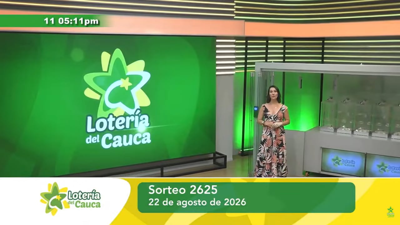 Sorteo de la Lotería del Cauca del sábado 22 de agosto de 2026.