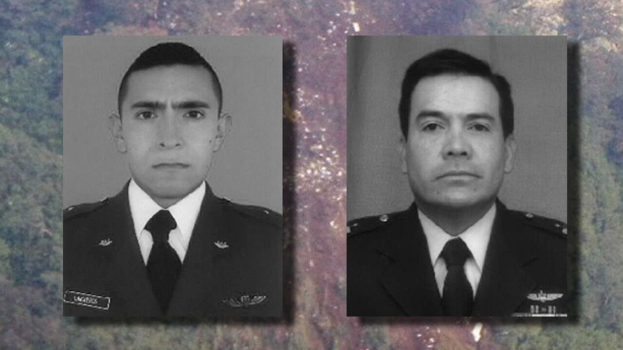 El subteniente Juan Camilo Lancheros Acosta (izquierda) y el coronel Ricardo Hernán Cortés Torres fallecieron en el accidente.