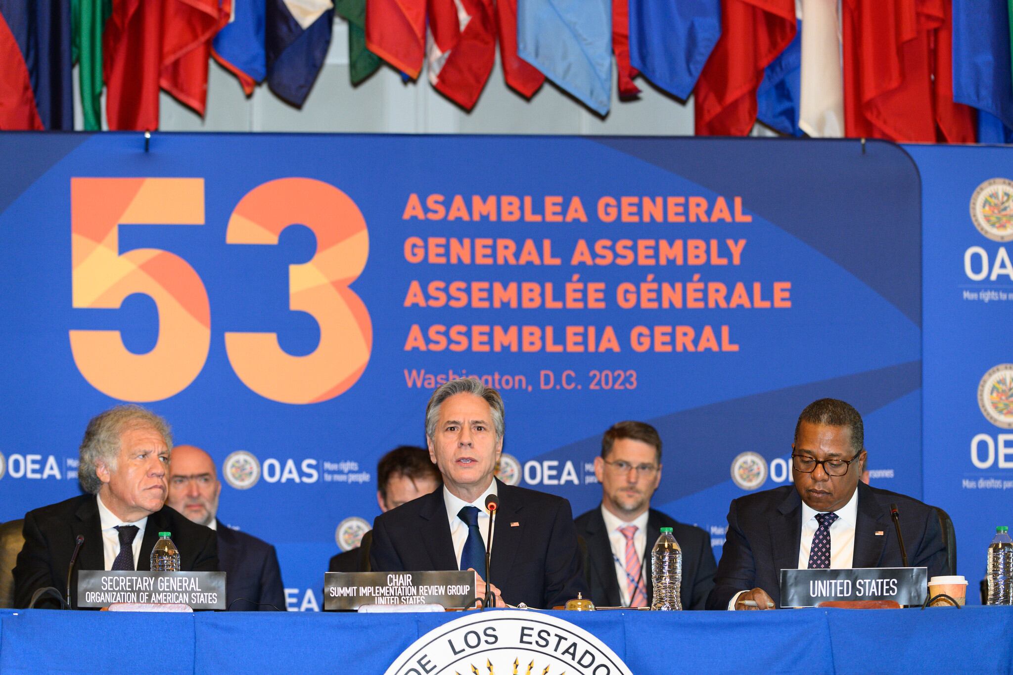 Antony Blinken hizo parte de la primera parte de sesiones en el último día del evento
