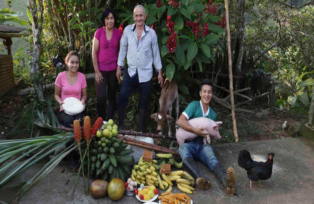 La familia de Domingo Trujillo y Lucía Sapuy se preocupa por la seguridad alimentaria. Vereda San Isidro, Florencia, Caquetá, 2019. // Jesús Abad Colorado