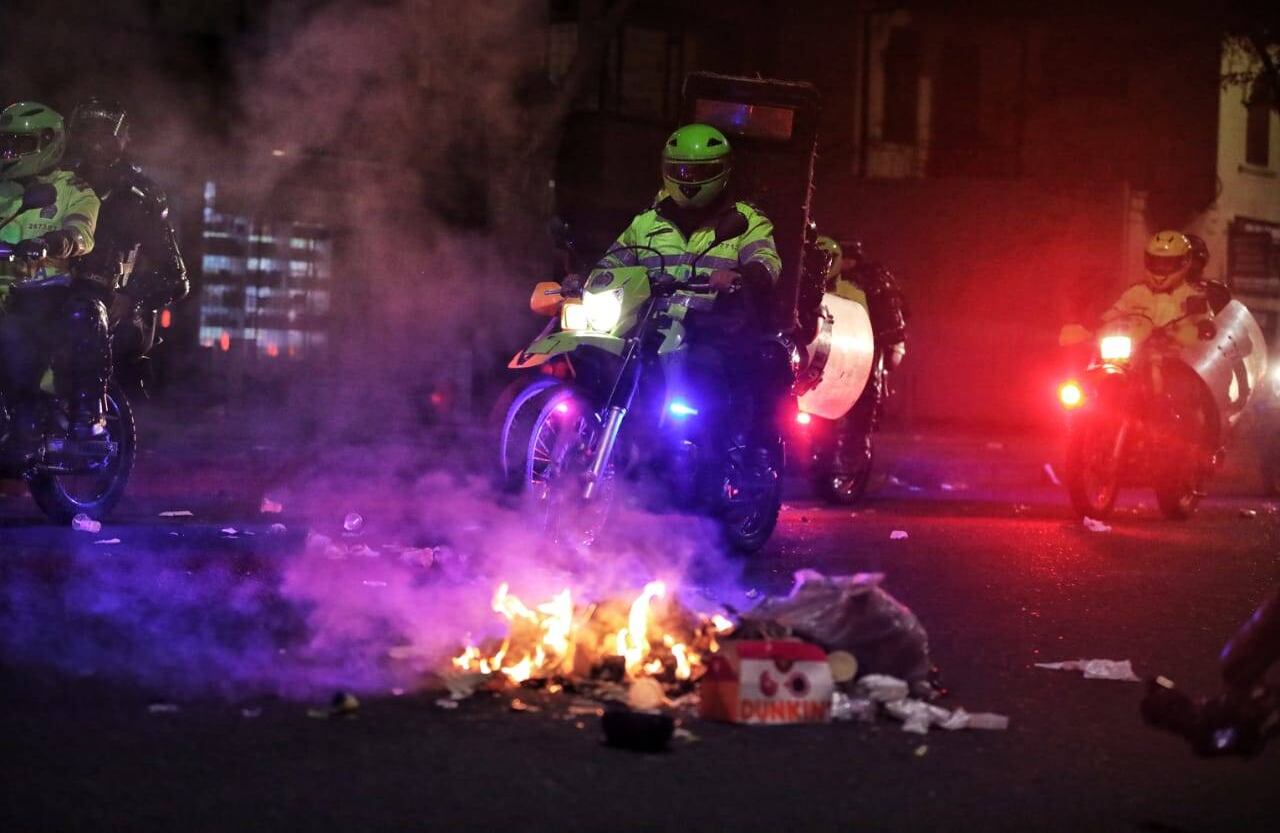 La Fuerza Pública acompañó la movilización durante todo su recorrido.