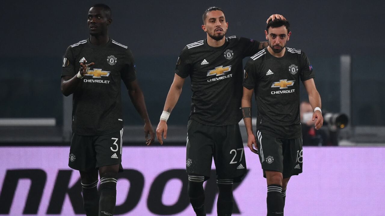 Manchester United celebración en Europa League. Foto: AFP / MARCO BERTORELLO