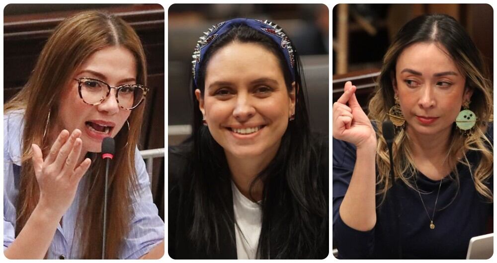 Catherine Juvinao, María del Mar Pizarro y Katherine Miranda.