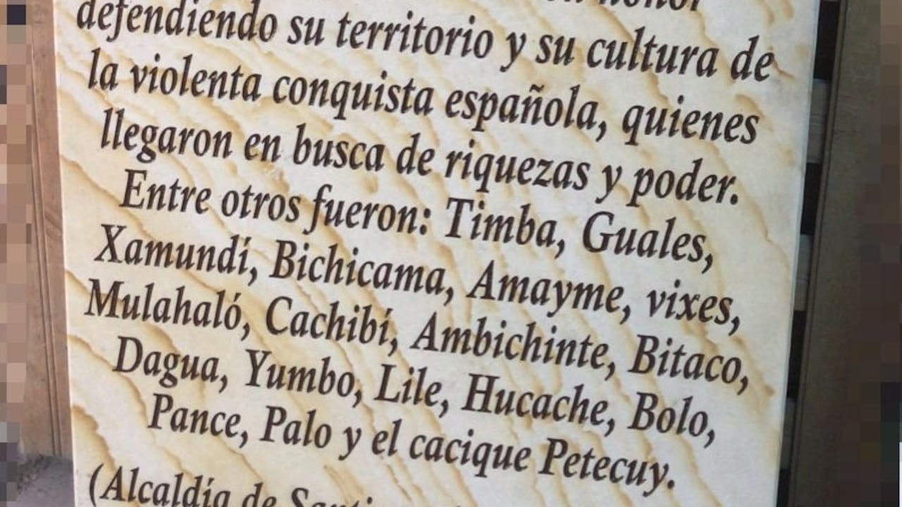 El nombre de una de las comunidades indígenas que aparece en la nueva placa no quedó escrito como había ordenado la Academia de Historia del Valle del Cauca.