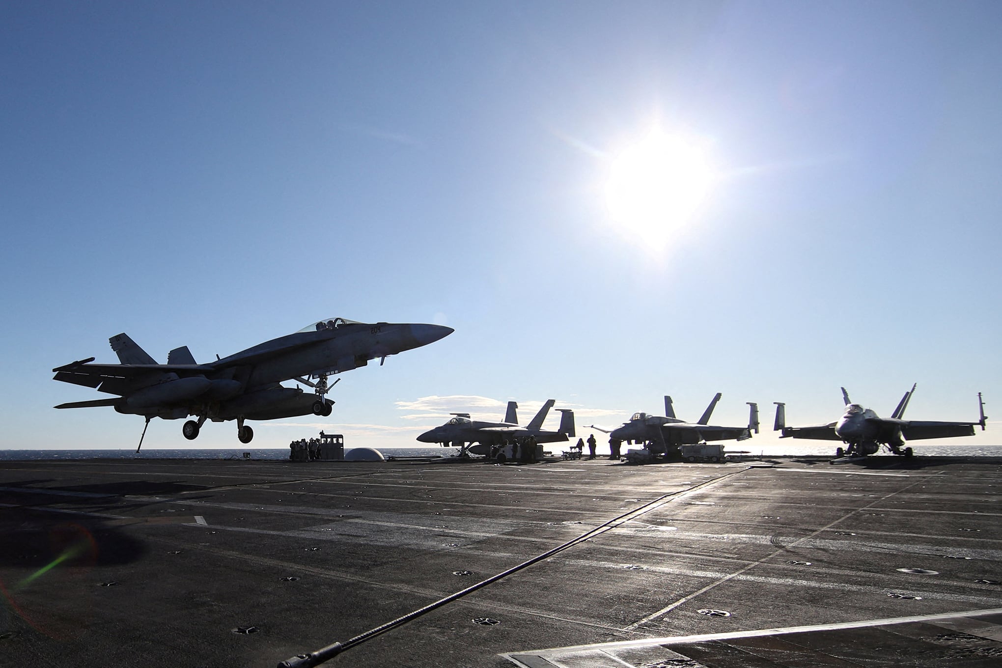 A bordo portaaviones USS Harry Truman