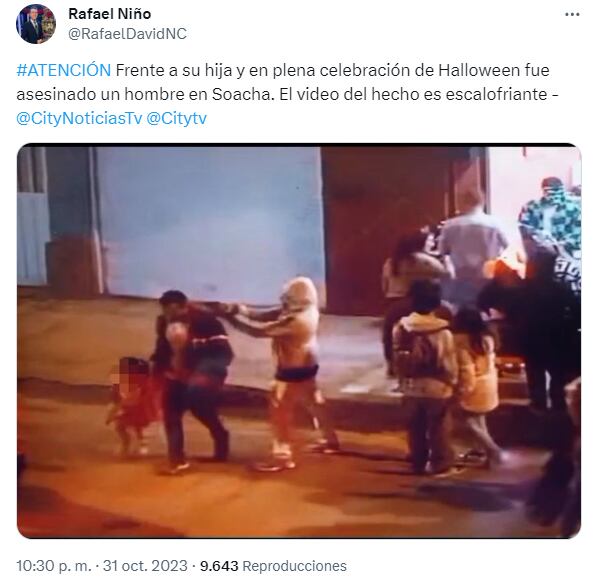 Tragedia en Soacha: Hombre fue asesinado en plena celebración de Halloween frente a su hija, de 3 años