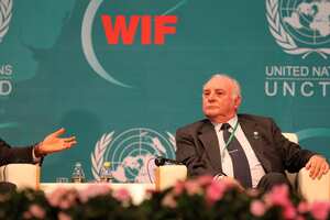 XIAMEN, CHINA - SEPTEMBER 08: (CHINA OUT) The vice-president of Peru Luis Giampietri Rojas attends the opening ceremony of the UNCTAD World Investment Forum 2010 at Xiamen International Convention Centre on September 8, 2010 in Xiamen, Guangdong province of China. (Photo by Visual China Group via Getty Images)