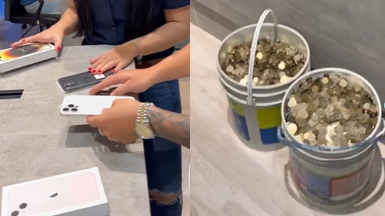 Compró el iPhone 14 con su ahorro de monedas