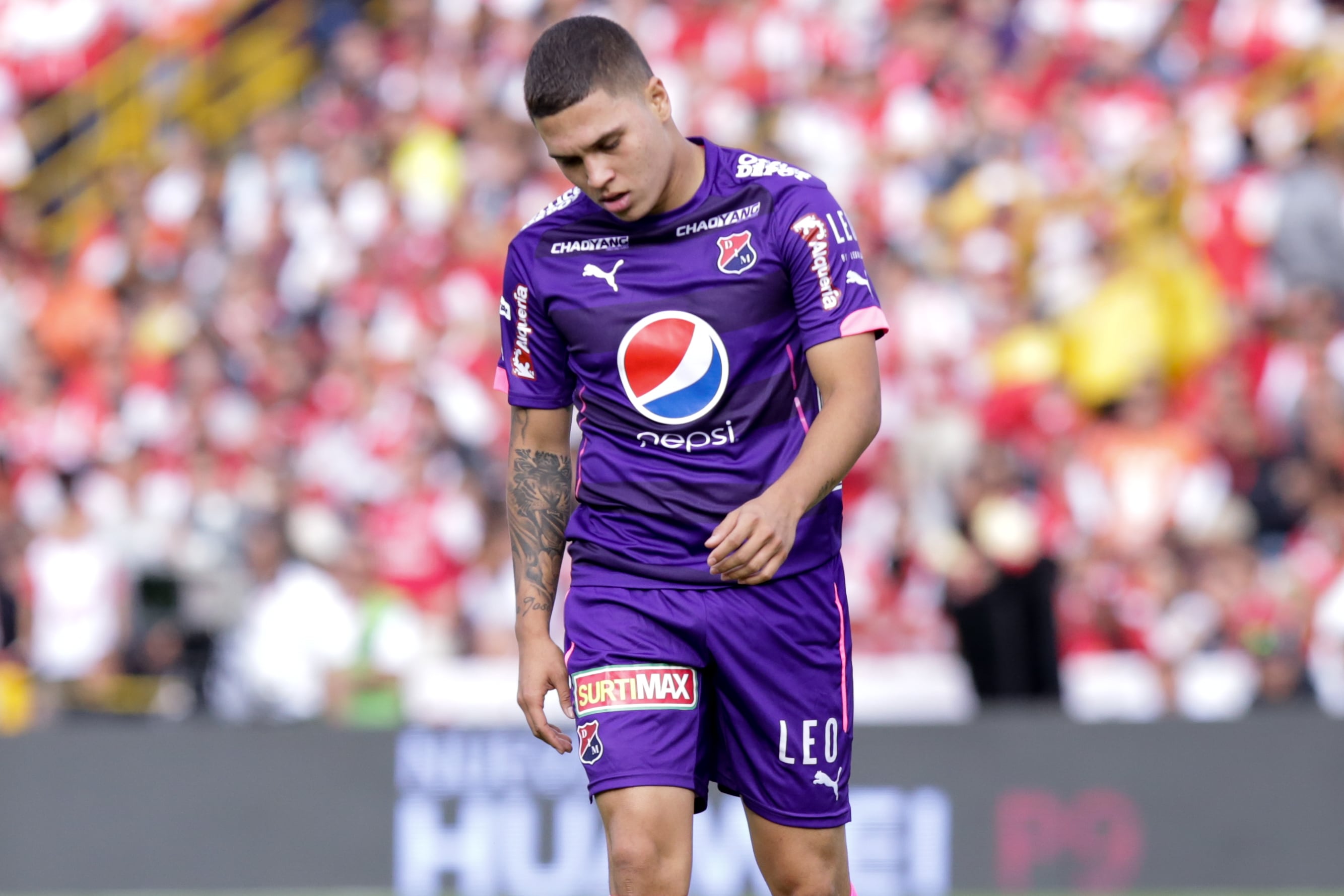 Bogotá. Enero 29 de 2017. En el estadio Nemesio Camacho El Campín, Independiente Santa Fe enfrenta al Independiente Medellín, en el partido de vuelta de la Súperliga 2017. En la foto: Juan Fernando Quintero. (Colprensa - Diego Pineda)