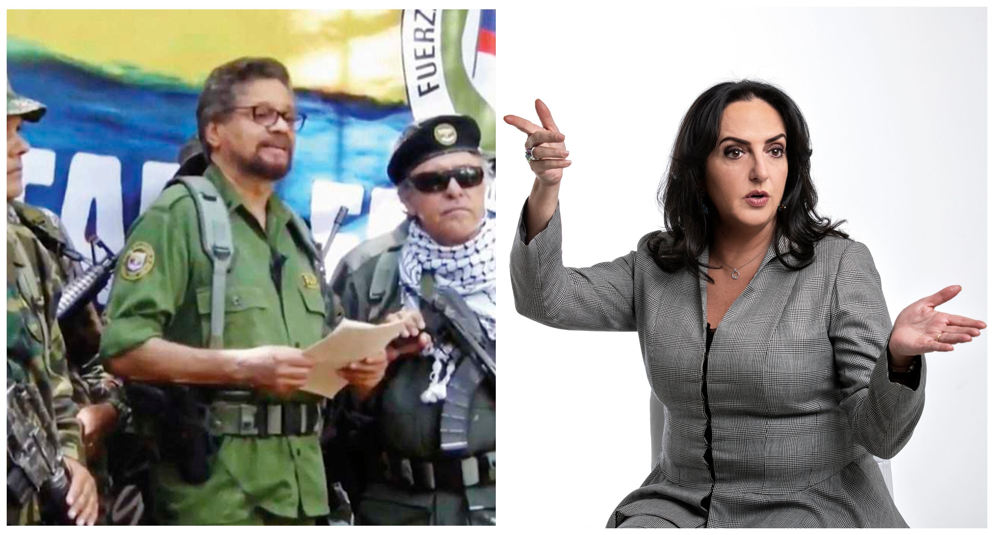 El disidente Iván Márquez y la senadora María Fernanda Cabal.