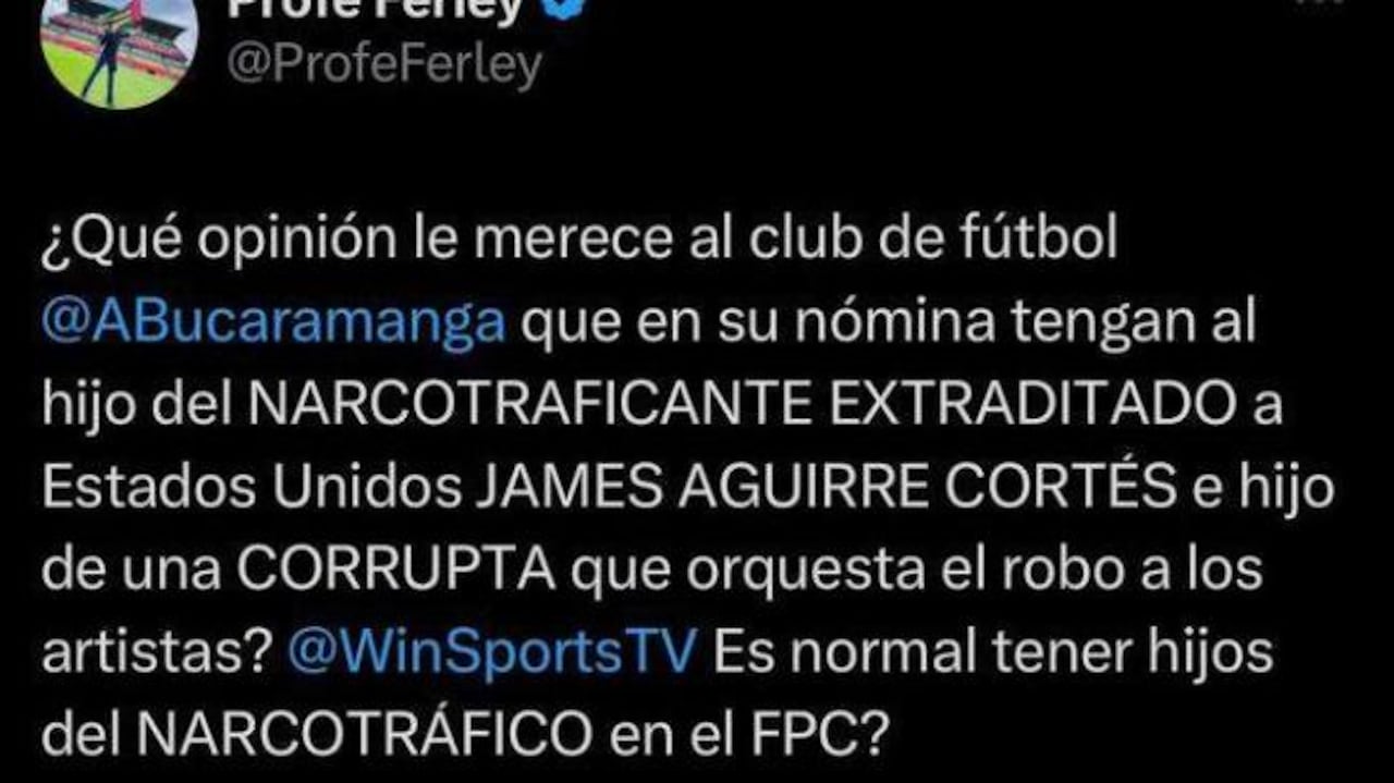 Comentario del diputado Ferley Sierra en Twitter.