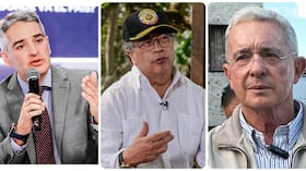 Andrés Julián Rendón, Gustavo Petro y Álvaro Uribe.