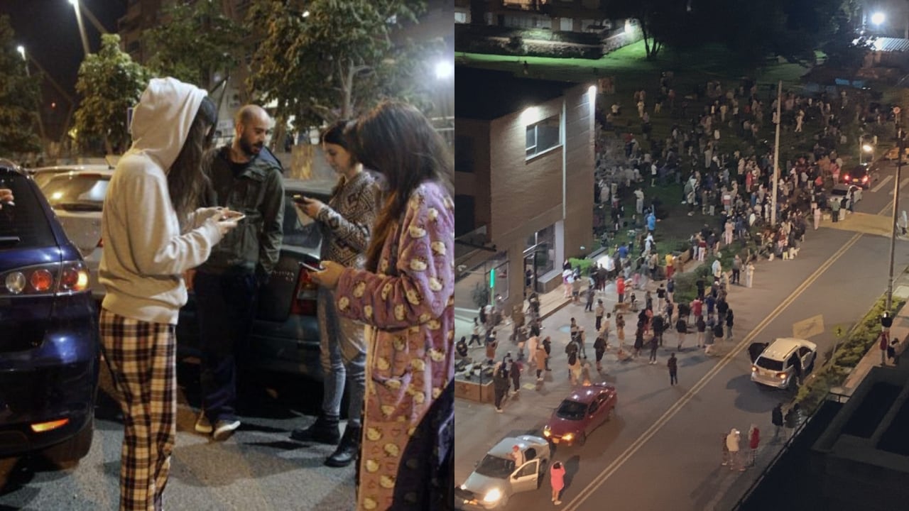 Así salieron las personas tras el temblor de este miércoles.