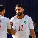 Saibari celebra con Hakimi.