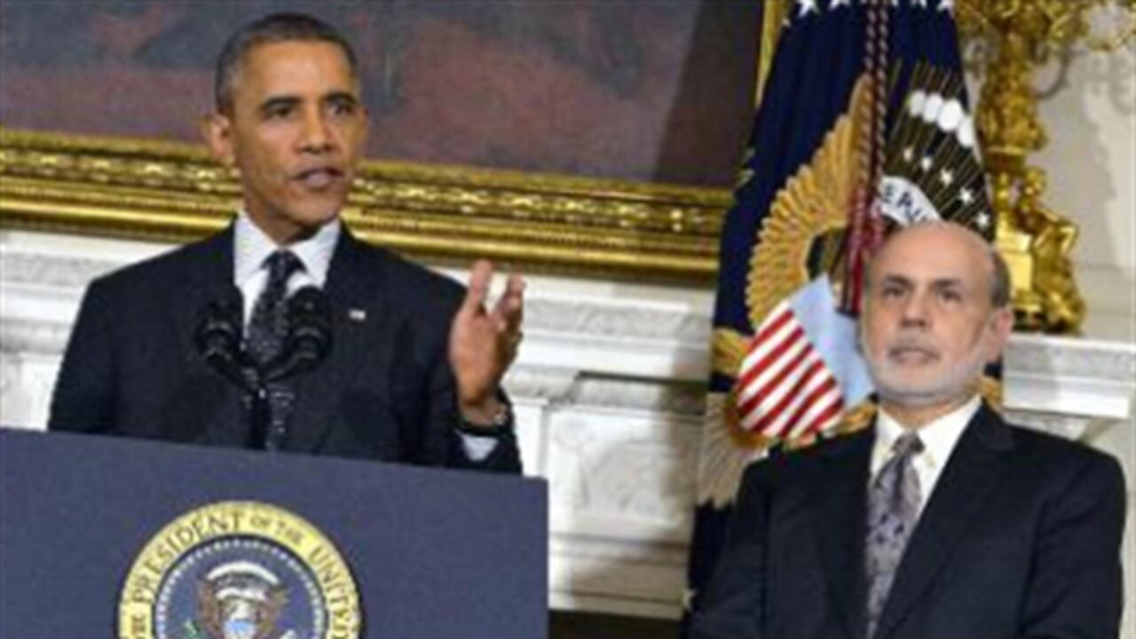 Barack Obama, presidente de Estados Unidos, y Ben Bernanke, presidente de la FED.