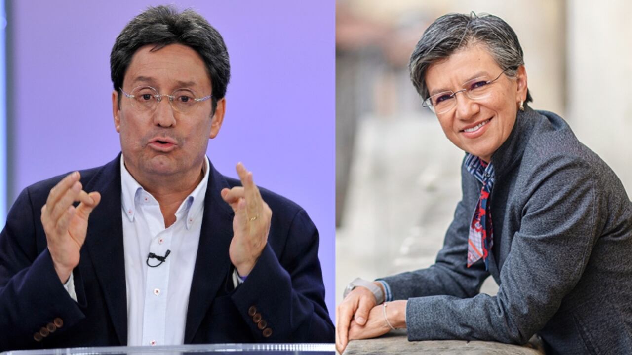 El exvicepresidente Francisco Santos y la alcaldesa Claudia López.