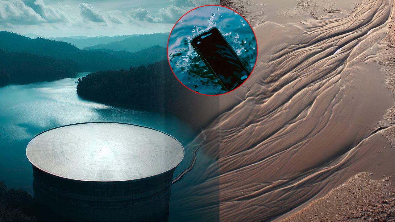 Funcionario hace drenar un embalse para recuperar su teléfono tras caérsele al agua.