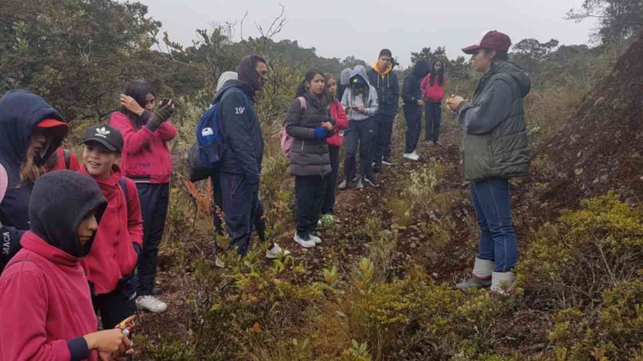 Los estudiantes del Colegio Bilingüe Richmond vistan el páramo La Cuchilla, en Villapinzón, como estrategia para aprender más sobre este tipo de ecosistemas. Foto: Mauricio Ochoa Suárez