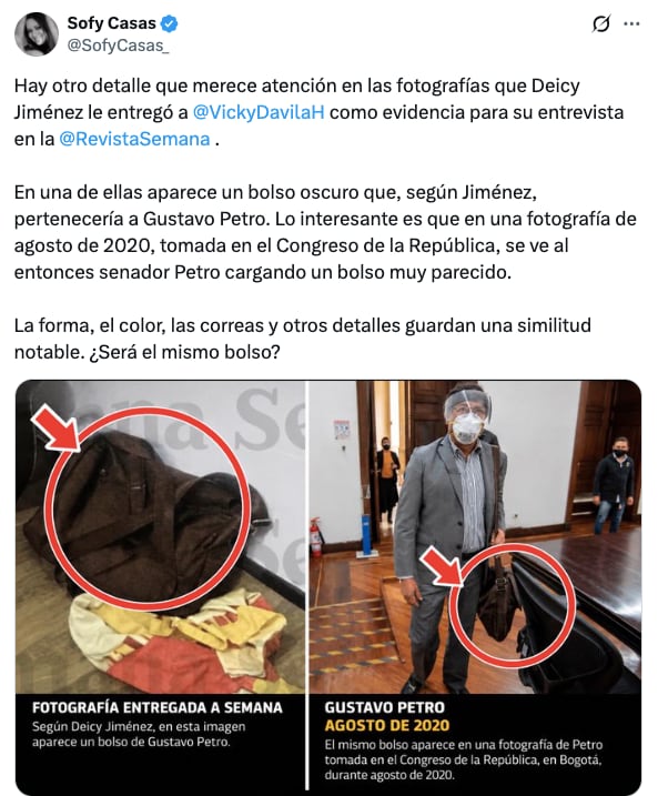 El mensaje en X de Sofy Casas.