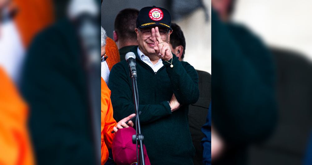 El presidente, Gustavo Petro, en la Plaza de Bolívar, en Bogotá, el primero de mayo de 2024 (Foto de Sebastián Barros/Long Visual Press/Universal Images Group vía Getty Images)