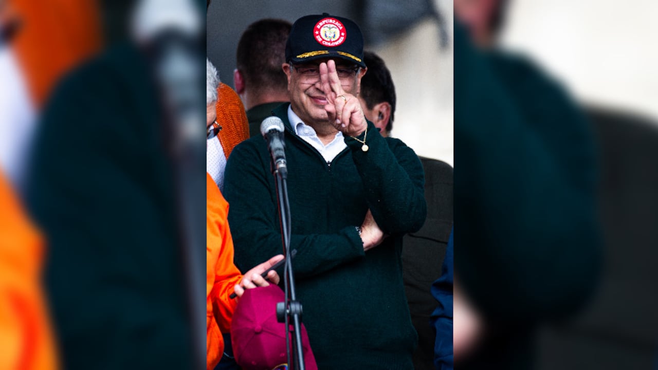 El presidente, Gustavo Petro, en la Plaza de Bolívar, en Bogotá, el primero de mayo de 2024 (Foto de Sebastián Barros/Long Visual Press/Universal Images Group vía Getty Images)