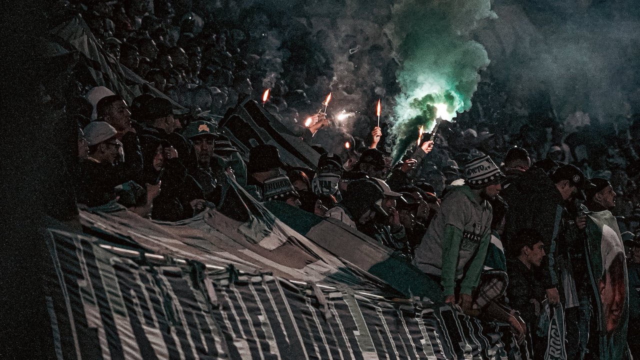 Hinchas de Atlético Nacional en Tunja.