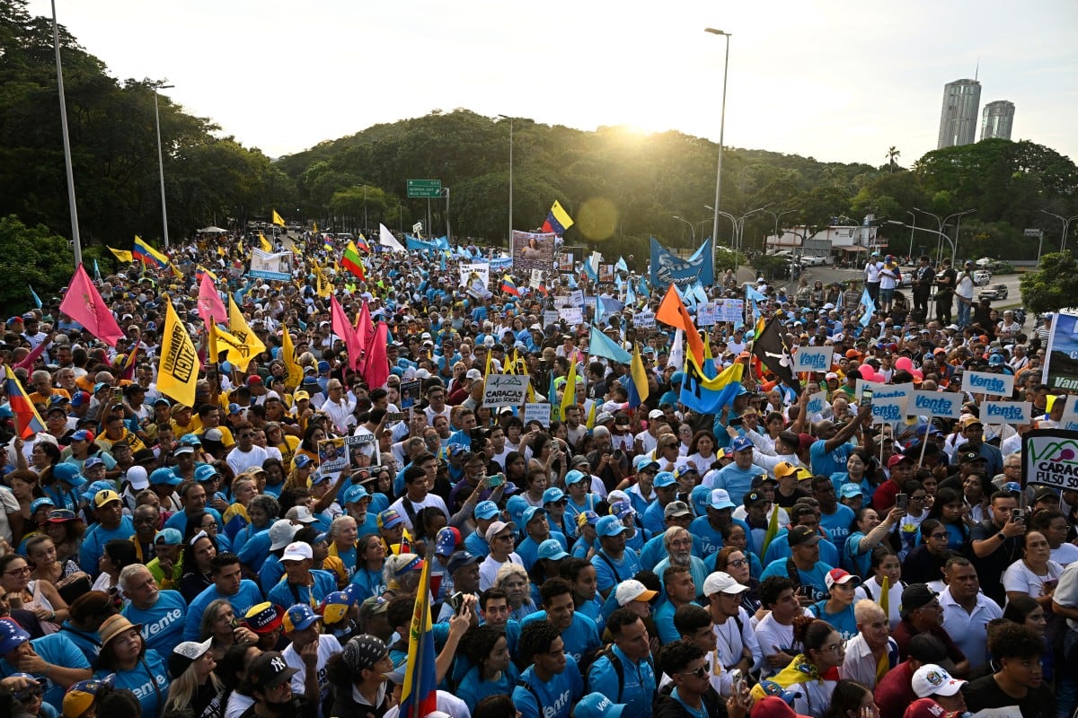 Manifestaciones en Venezuela para exigir elecciones libres.