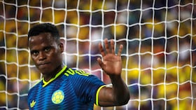 Colombia's No. 10, Jhon Arias, during the friendly match between Colombia and Paraguay in Harrison, New Jersey, on October 2, 2026. Paraguay defeated Colombia 1-0 on a goal by Hugo Benitez. (Photo by Deccio Serrano/NurPhoto) (Photo by DECCIO SERRANO / NurPhoto via AFP)