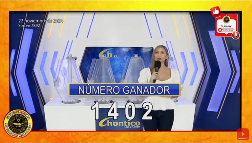 Resultado Chontico Día 22 de noviembre 2024| Foto: Captura de pantalla YouTube Chontico Día 22 de noviembre