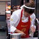 El incidente de Daniela Tapia que hizo caer al piso los alimentos que estaban preparando.