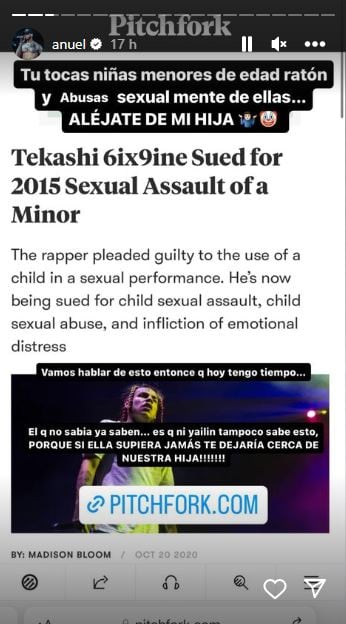 Anuel arremetió en contra de Tekashi 6ix9ine.