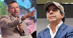 De izquierda a derecha: los alcaldes Jaime Andrés Beltrán y Alejandro Char.