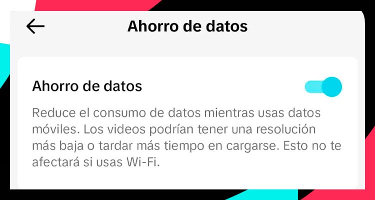 TikTok cuenta con un 'modo ahorro' para reducir el elevado consumo de datos móviles.