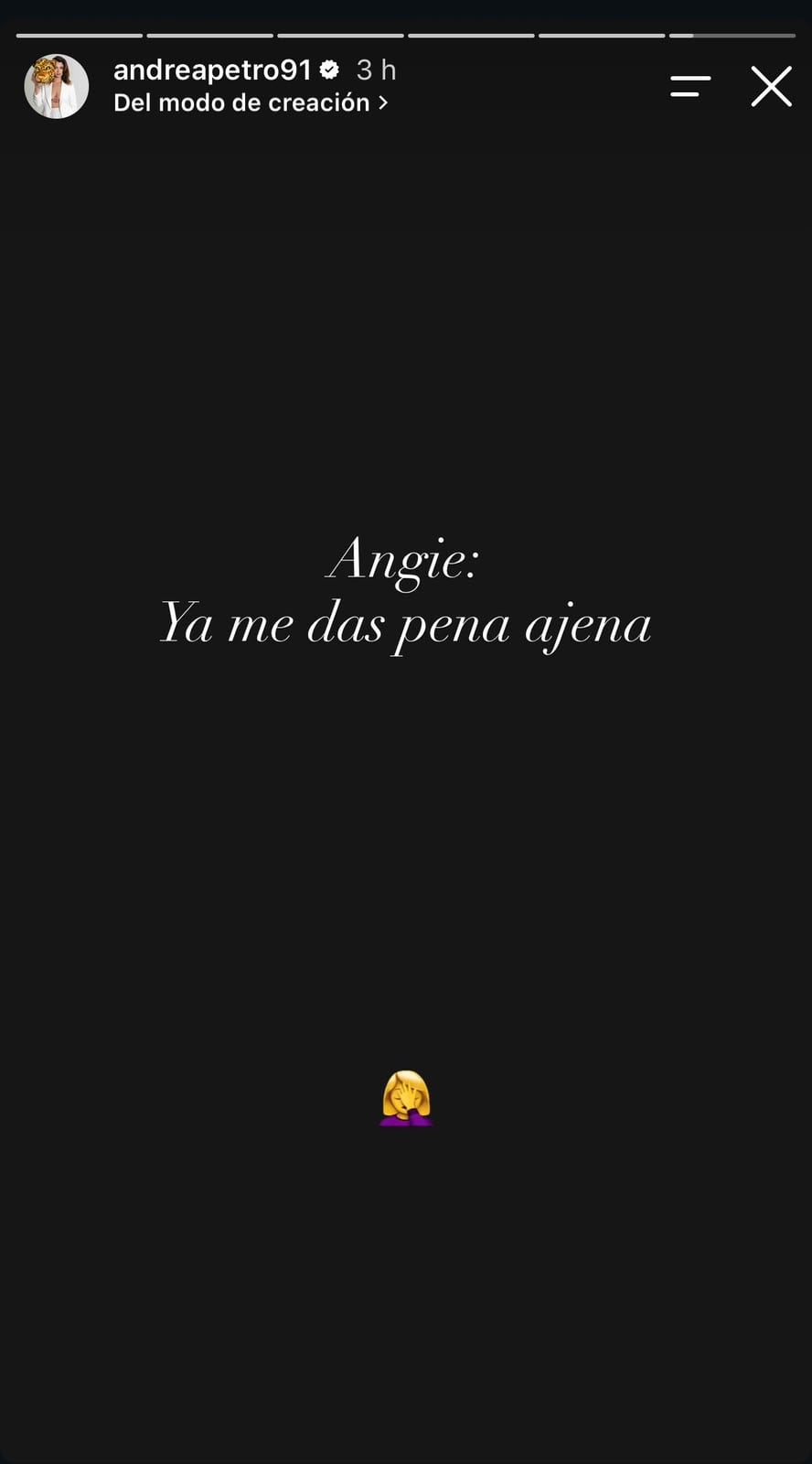 Reacción de Andrea Petro