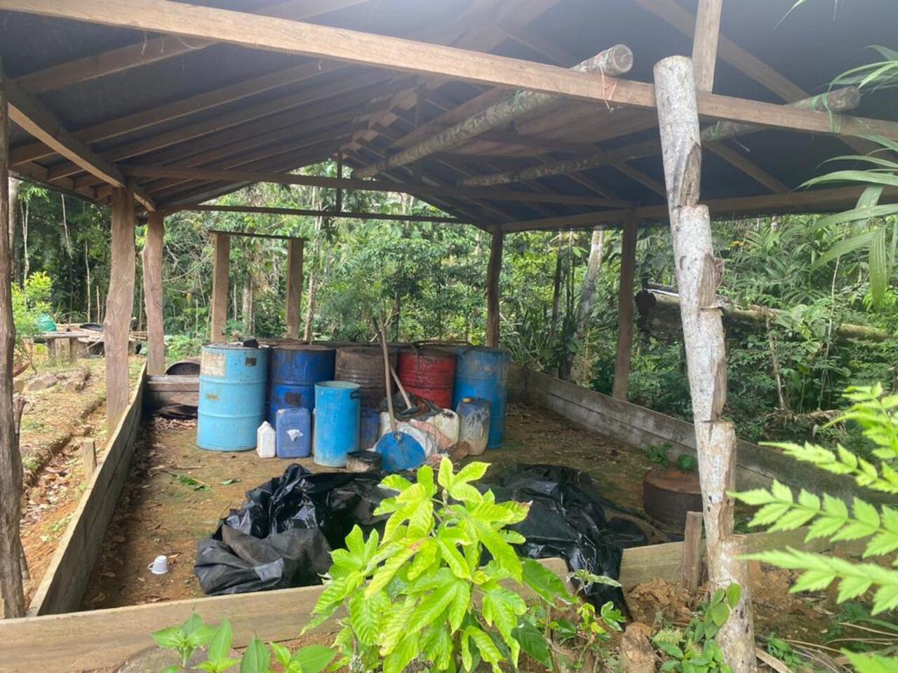 Las Fuerzas Militares destruyeron siete laboratorios para el procesamiento de droga en Chocó.