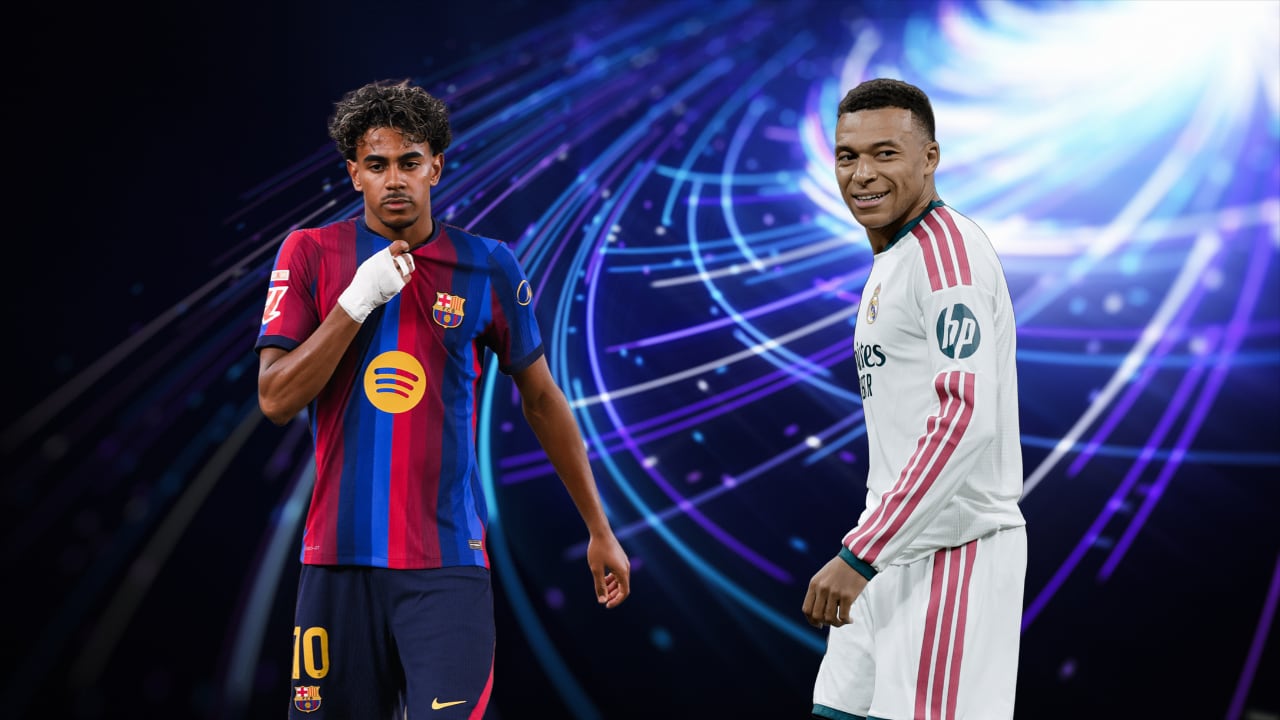 Lamine Yamal y Kylian Mbappé, figuras de Barcelona y Real Madrid para El Clásico.