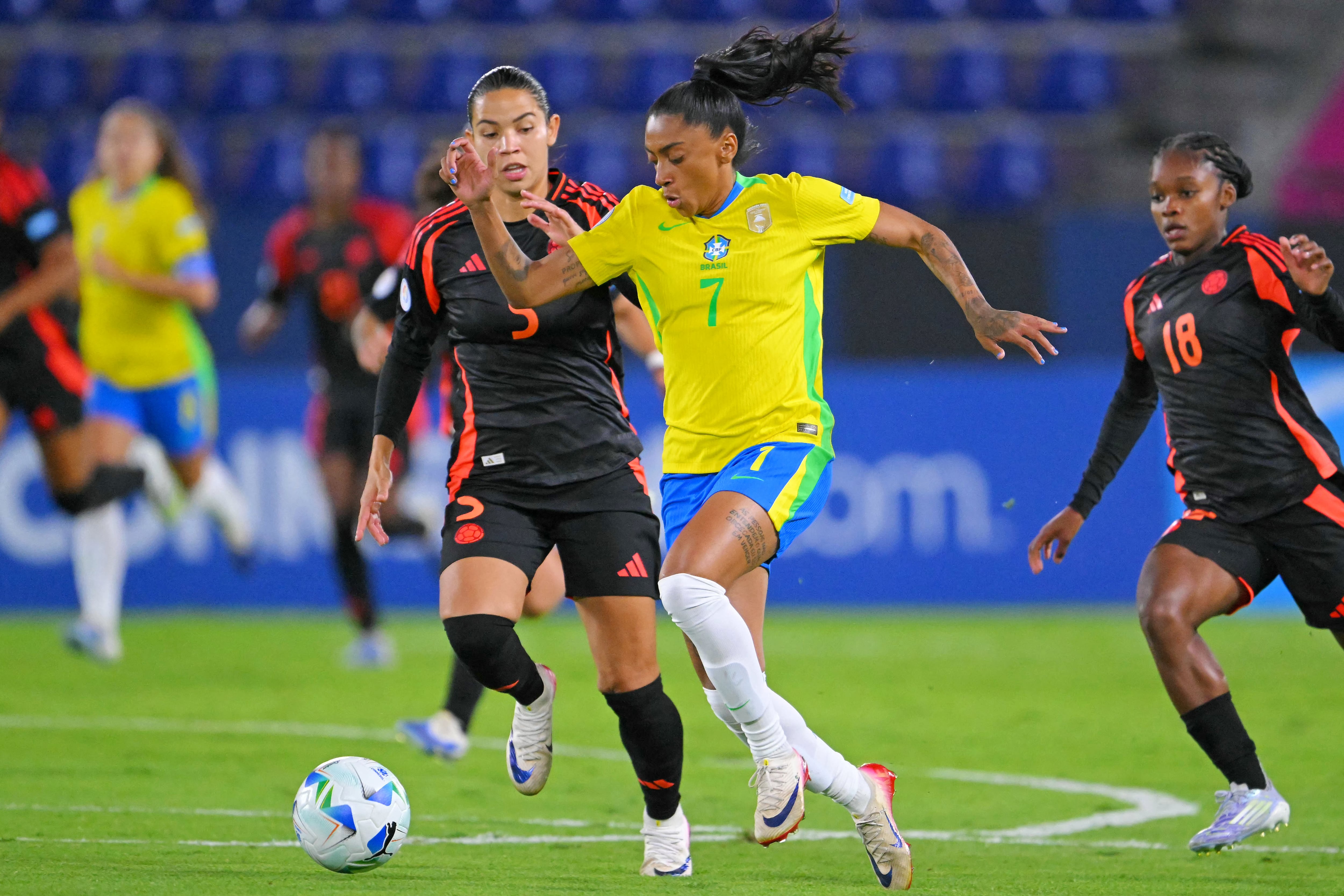 Brasil vs. Colombia por Copa América femenina 2025.