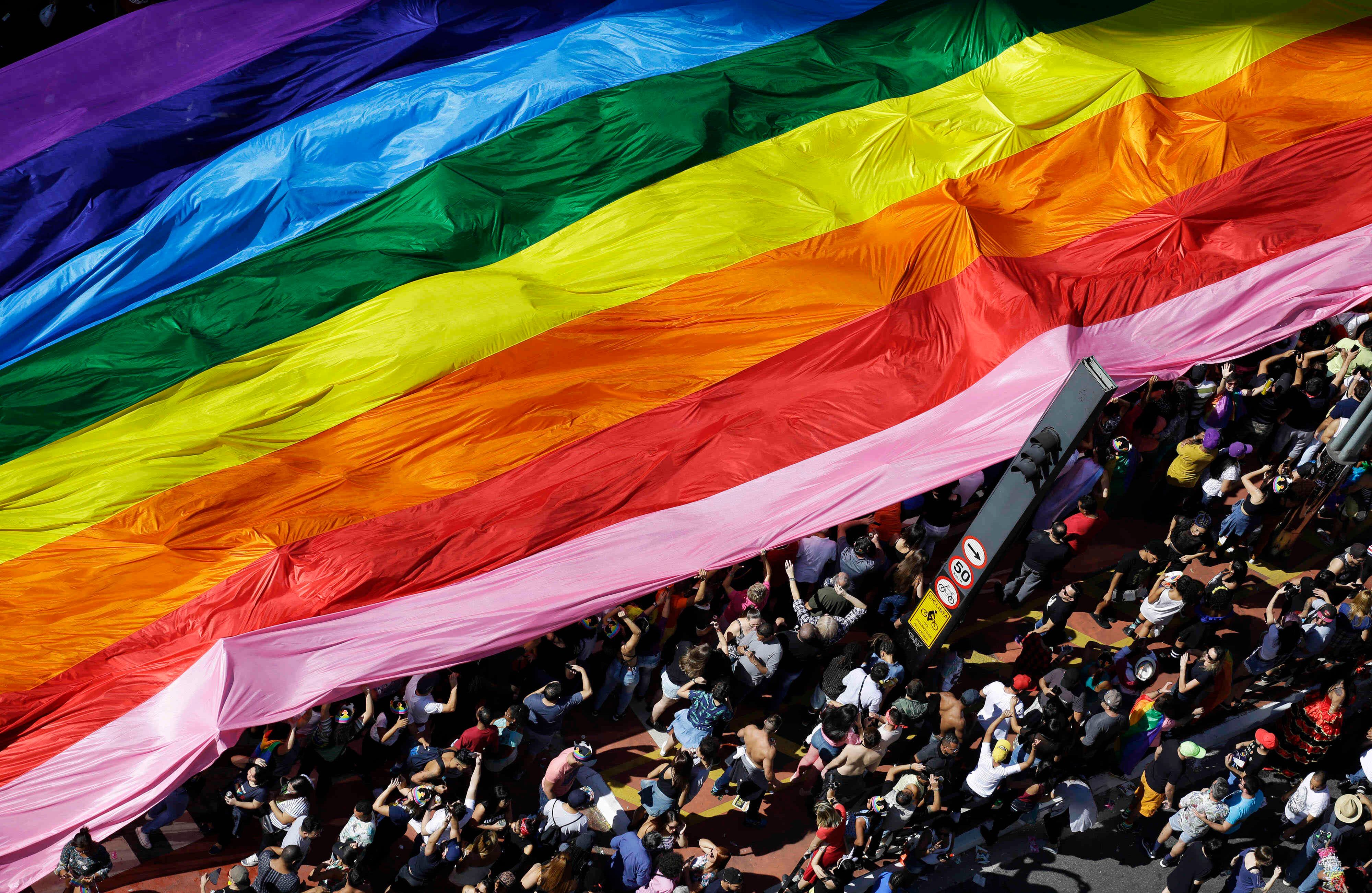 Los colores de la marcha llenaron algunas calles de Sao Paulo, en Brasil. Foto: AP