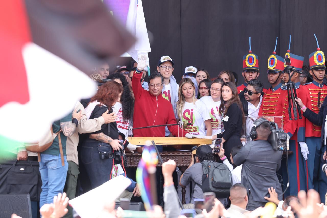 Presidente Gustavo Petro, en la Plaza de Bolívar