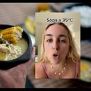 La joven habló sobre las costumbres gastronómicas en Colombia.