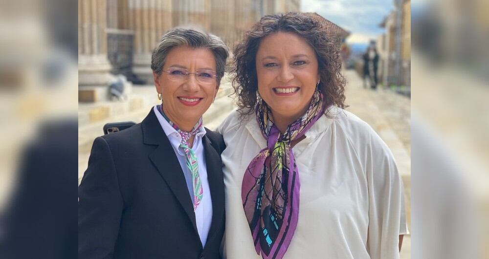 Claudia López acompañó a Angélica Lozano al Congreso.